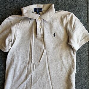 Polo by Ralph Lauren Light Gray Polo Shirt with Navy Logo